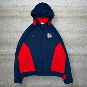 Vintage Y2K Gonzaga Nike Track Jacket Mens XL Navy Blue Red Swoosh Full Zip